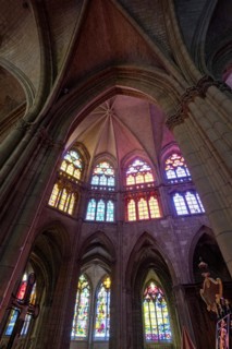 Nevers. Cathedral Saint-Cyr-Sainte-Julitte. The largest collection of contemporary stained glass windows in Europe by the artists Raoul Ubac