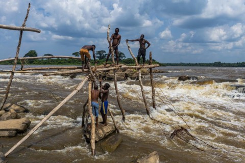 Indigenous fishermen from the Wagenya tribe