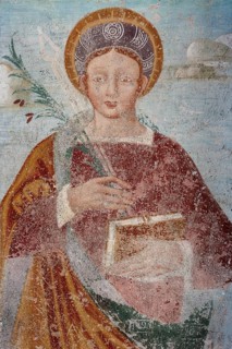 Historical frescoes on the exterior wall