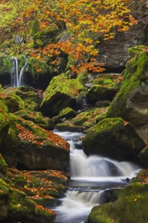 Waterfalls on the Grosse Ohe river which flows through the Steinklamm valley