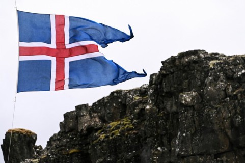 Icelandic flag in Thingvellir National Park