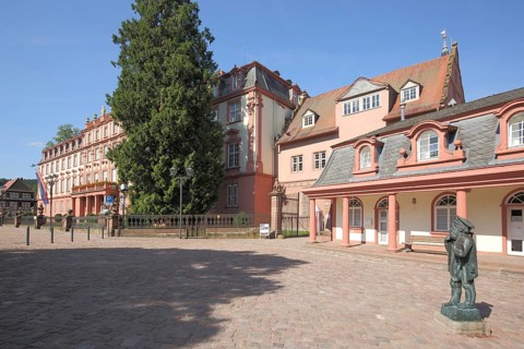 Baroque castle and statue