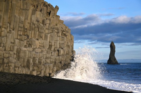 Reynisfjara Black Sand Beach on the South Coast of Iceland