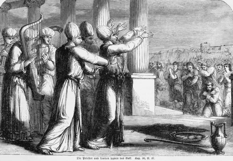 The priests and the Levites blessing the people
