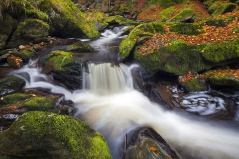 Waterfall on the Grosse Ohe river which flows through the Steinklamm valley