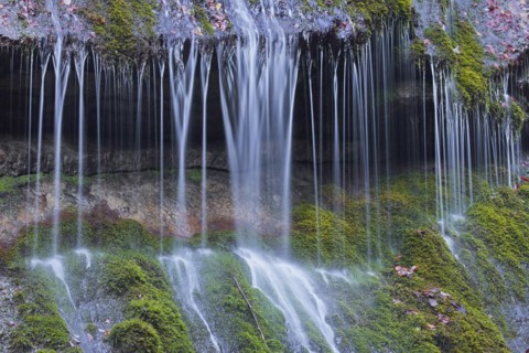 Water flowing over rocks in the gorge Wimbachklamm in Ramsau bei Berchtesgaden