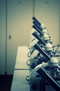 Microscopes inside a lab