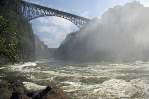 Bridge over the Zambezi river between Zambia and Zimbabwe