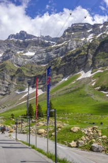 View of the Saentis from the valley station of the Schwaegalp-Saentis cable car