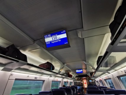 Screen in a Deutsche Bahn IC train