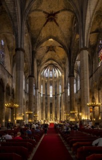 Interior view of Barcelona Cathedral