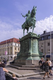 The Kungsportsplatsen with the statue of Charles IX in Gothenburg