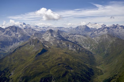 View from the summit of the Weisseck to the Hohe Tauern