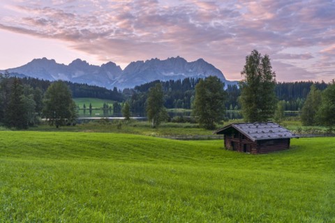 Hut at sunset