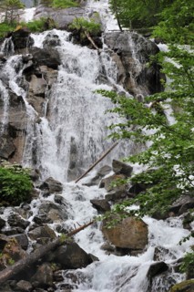 Waterfall at the Pont d'Espagne in the Hautes-Pyrenees near Cauterets