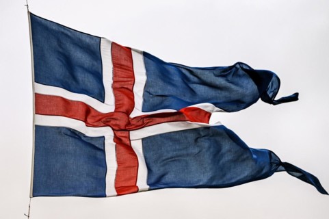 Icelandic flag in Thingvellir National Park