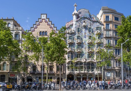Facade of Casa Batllo by Antoni Gaudi