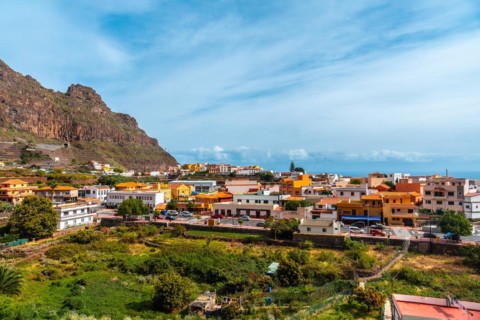 Village of Agulo between the valleys and municipalities of Hermigua and Vallehermoso in the north of La Gomera