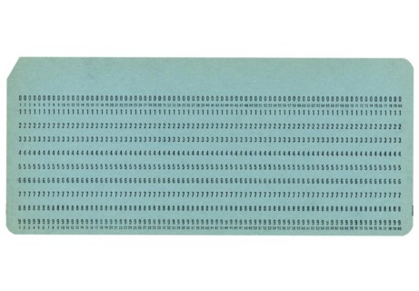 Punched card isolated