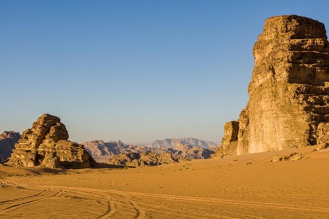 Mountainlandscape and desert in Wadi Rum