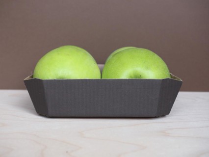 Granny Smith apple fruit food in cardboard basket