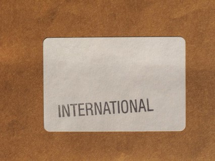 International air mail label