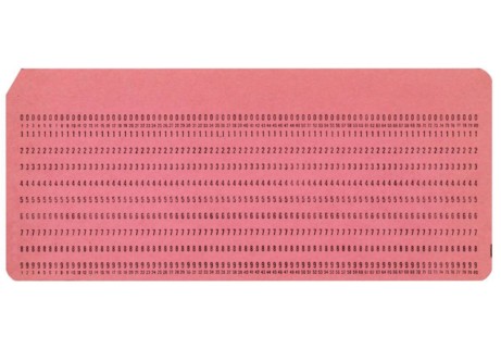 Punched card isolated