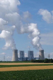 Lignite-fired power plant on the edge of the Garzweiler open-cast lignite mine