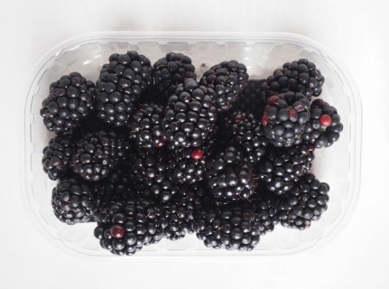 Blackberry fruit in plastic box