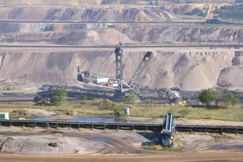 Large excavator in the Garzweiler opencast lignite mine