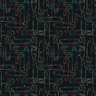 Safety pins seamless pattern in color