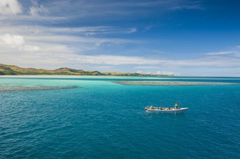 Little boat in the blue lagoon
