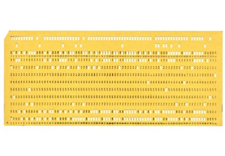 Punched card isolated