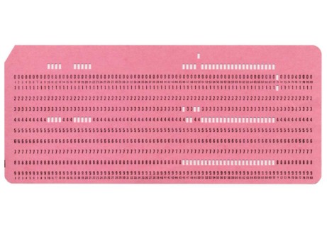 Punched card isolated