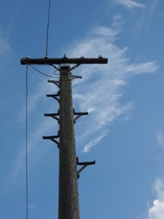Vintage telegraph pole