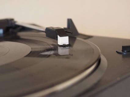 Vinyl record spinning