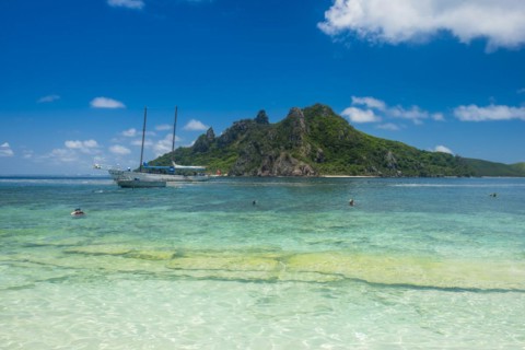 Very clear turquoise waters on Monuriki or Cast away island