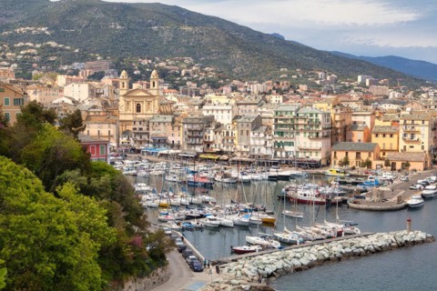 View over the marina of Bastia