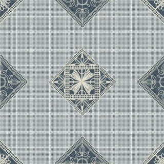 Seamless pattern inspired from traditional Danish Hedebo embroidery