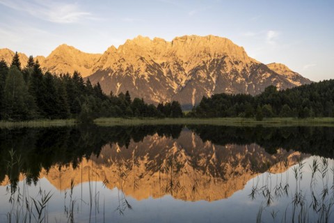 Western Karwendel peak reflected in Luttensee