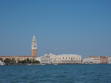 St Mark square seen fron St Mark basin in Venice
