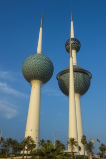 Landmark Kuwait towers in Kuwait City