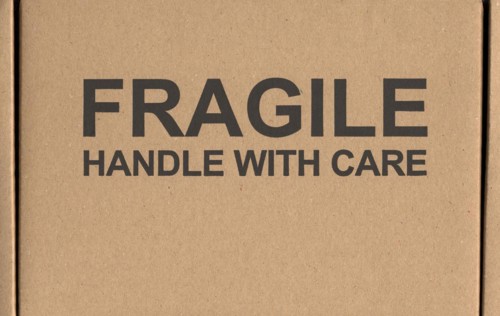 Fragile handle with care label tag