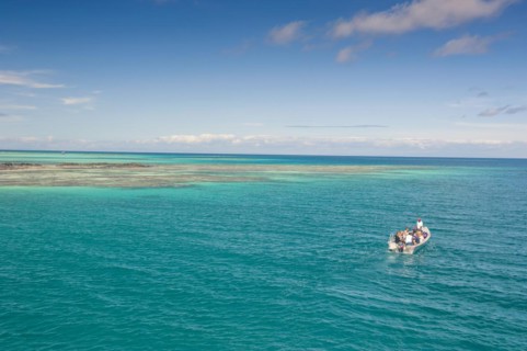 Little boat in the blue lagoon