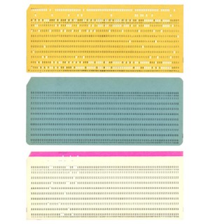 Punched card isolated