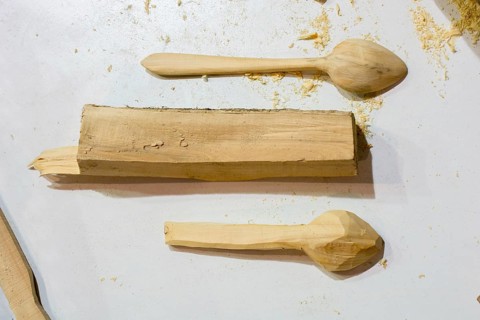 Soup spoon or tablespoon made of wood