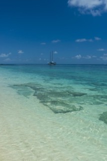 Very clear turquoise waters on Monuriki or Cast away island