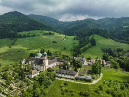 Aerial view of the monastery of Sankt Trudpert