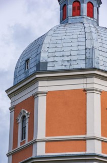 The historic water tower built in neo-baroque style in Kollmanspark and landmark of Neu-Ulm