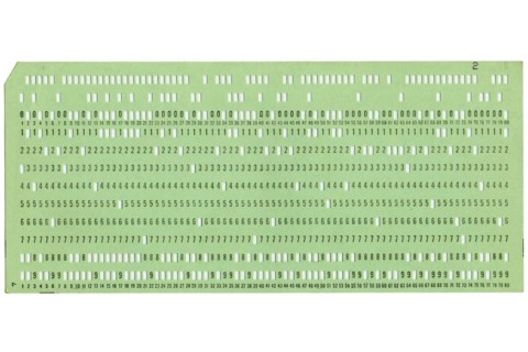 Punched card isolated